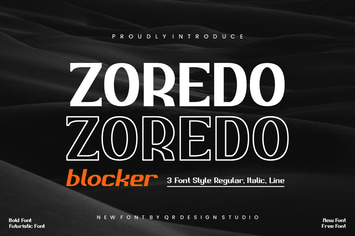 Zoredo Blocker - Futuristic Font