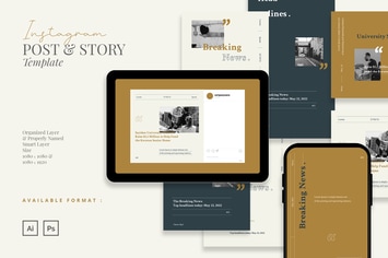 Simple Retro News Instagram Template