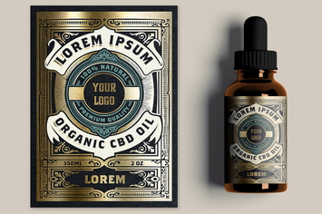 Vintage CBD Oil Label Layout