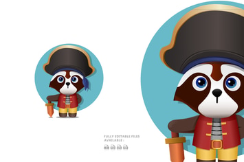 Raccoon Cute Character Illustration