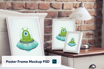 Poster Frames in luxury interior - Mockup PSD