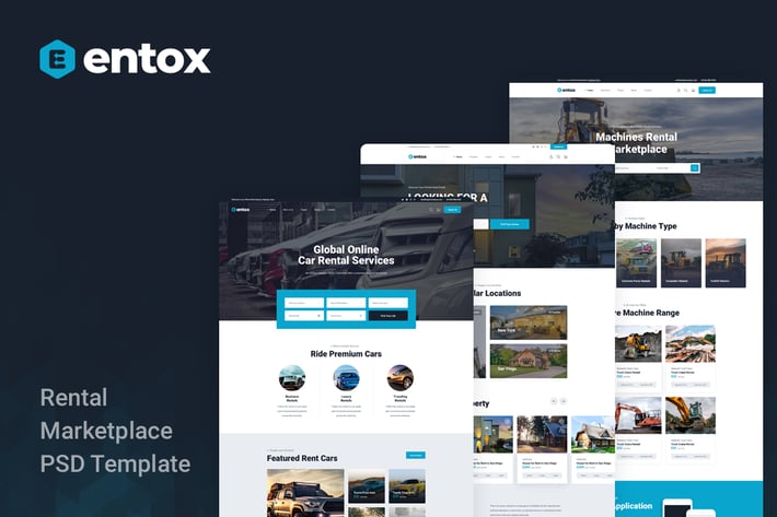 Entox - Rental Marketplace PSD Template