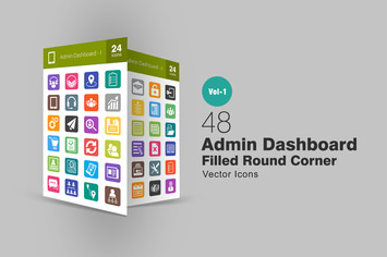 48 Admin Dashboard Filled Round Corner Icons