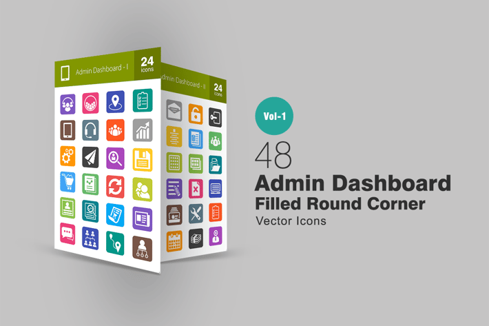 48 Admin Dashboard Filled Round Corner Icons