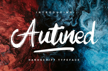 Autined | Hardscript Typeface Font