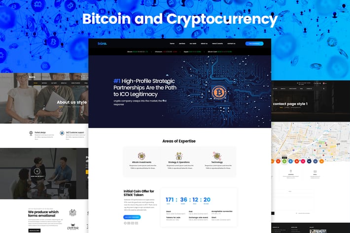  Bitcoin and Cryptocurrency Landing Page Template