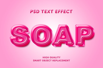 Realistic soap text effect