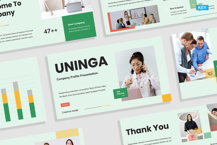 Light Green Gold Company Profile Template 004
