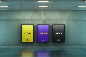 Poster Urban Subway Lightbox Mock-Ups