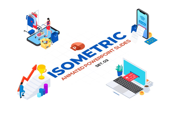 Isometric Animated PowerPoint Templates. Set 03
