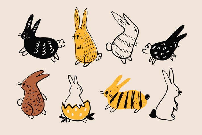 Doodly Easter Bunnies