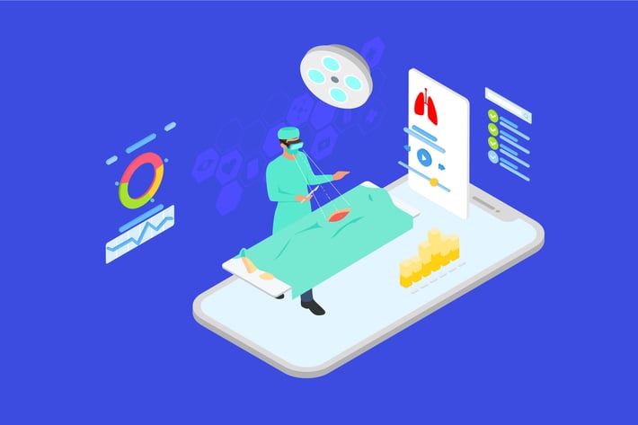 Human's Body Surgery Isometric Illustration - TU