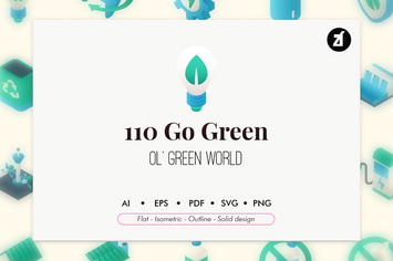 110 Go green elements icon pack