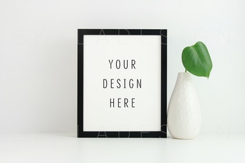 Black poster & picture frame mockup