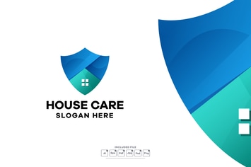 House Care Gradient Logo Template