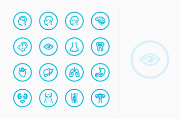 Medical Specialties Icons Set 1 - Blue Circles