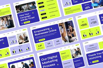 Indigo Lime Bento Grid Digital Marketing Business