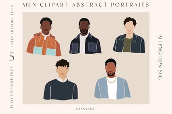 Men Portrait Fashion Cliparts