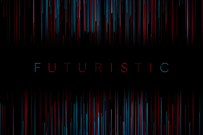 Blue red abstract lines technology background