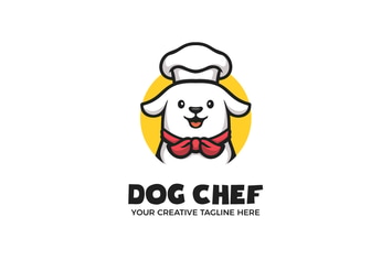 Cute Dog Chef Cartoon Mascot Logo Template