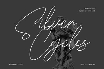 Silver Cycles Signature Script Font