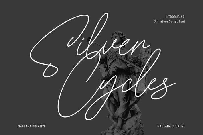 Silver Cycles Signature Script Font