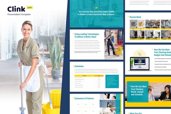 Clink - Cleaning Service Powerpoint Template