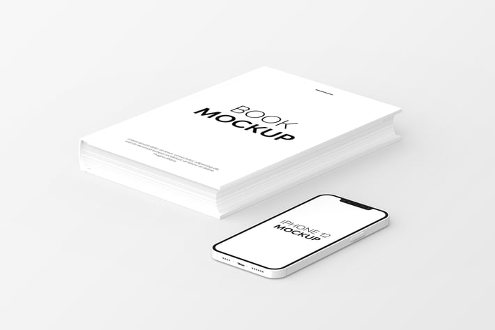 Book & iPhone 12 Mockup