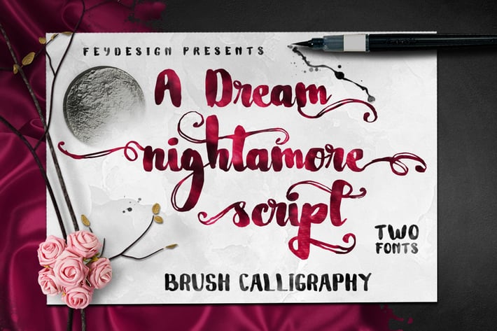 Nightamore - Brush Font