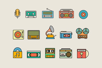 15 Vintage Audio Icons