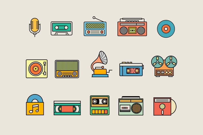 15 Vintage Audio Icons