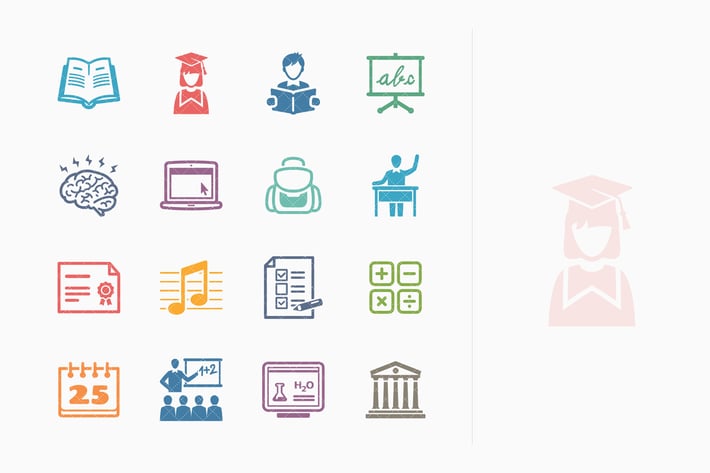 Education Icons Set 2 - Colored Series