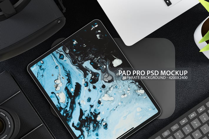 iPad Tablet PSD Mock-up with Background