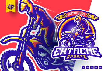 Motocross Mascot Logo Template