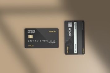 Credit Card Mockup with Shadow Overlay