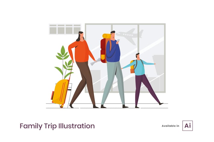 Family Trip Illustration