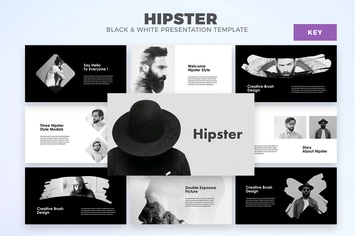 Hipster - Black And White Keynote Template 