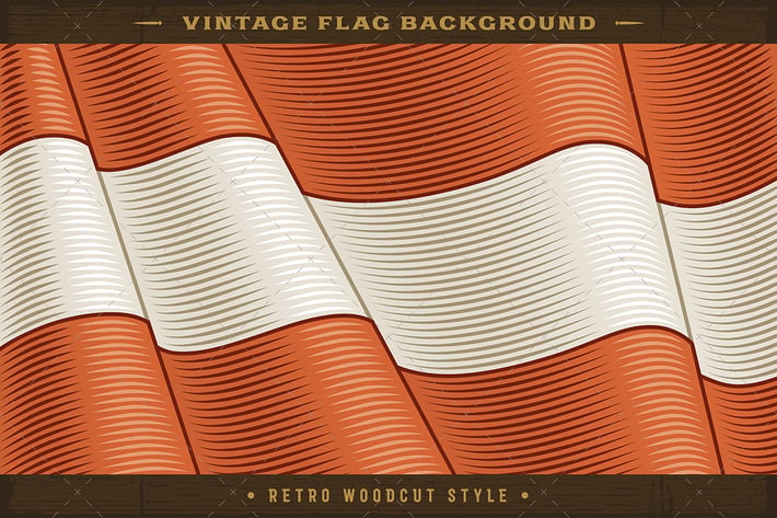 Vintage Flag Of Austria. Close-up Background