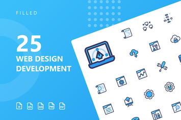 Web Design Development Filled Icons 