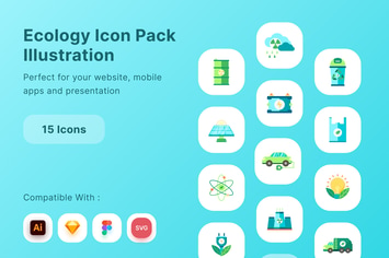 Ecology Icon Pack Illustration