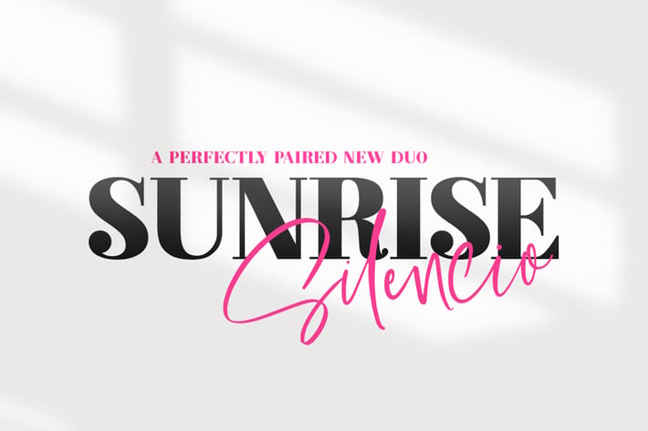 Sunrise Silencio Script Font Duo