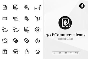 70 E-commerce minimal icons
