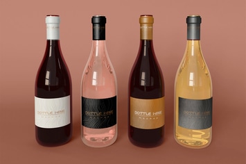 Wine Bottles Mockup