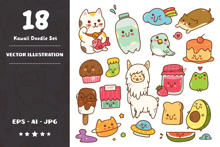 Kawaii Doodle Set