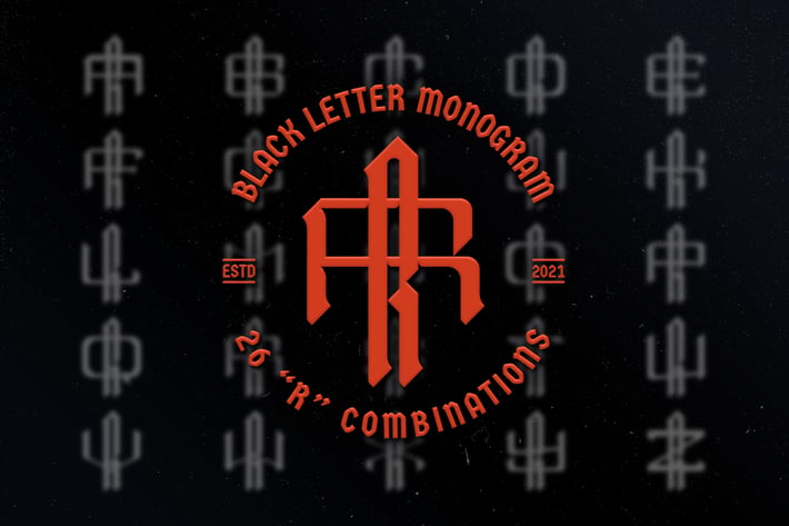 R Black Letter Monogram Logo Vol.3