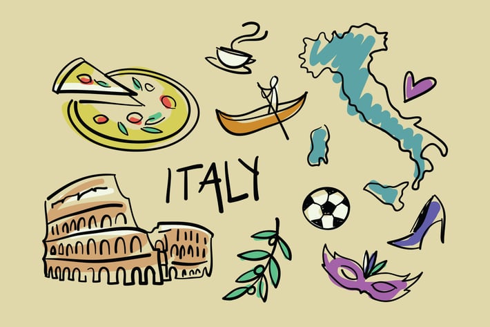 Visit Italy Doodles