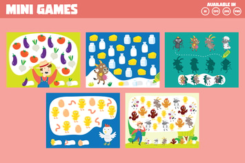 Counting games with farm and animal theme
