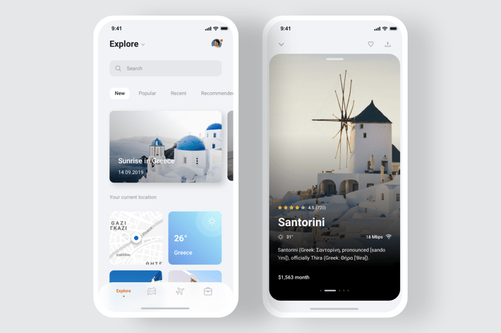 Nomad travel app - Light Mode (iOS) 