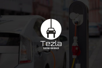Tezla : Negative Space Green Energy Logo