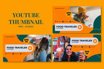 Food Travelers – Youtube Thumbnail Template Pack